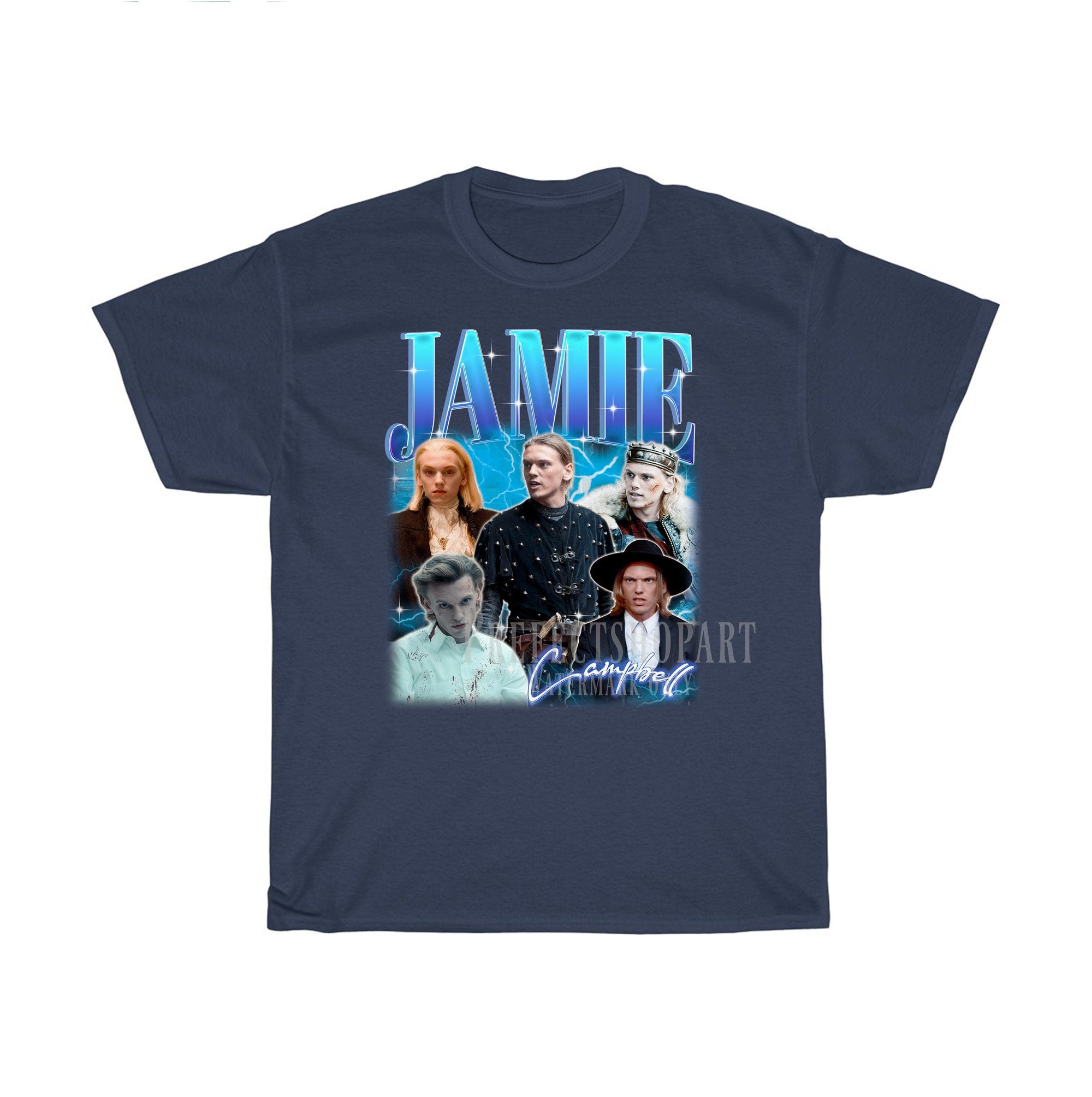 Jamie Campbell Bower Retro T-shirt vintage graphic tee – view 3